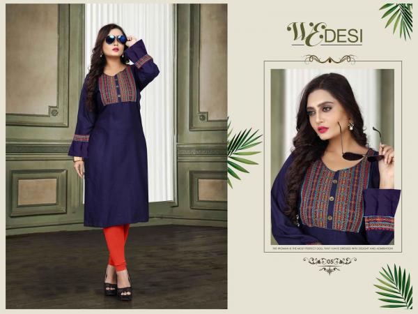 Aagya We Desi 4 Rayon Embroidery Fancy Kurti